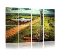 8 Pack Acoustic Foam Panels Sound Proofing Panels drilling rig aerial view oil industrys pictures Acoustic Wall Panel Soundproofing for Livingroom Nursery Room 48"x32" Home Decor