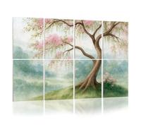 8 Pack Acoustic Foam Panels Sound Proofing Panels Flowering tree willow branches For interior mural art Acoustic Wall Panel Soundproofing for Livingroom Nursery Room 48"x32" Home Decor