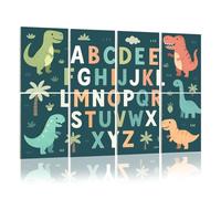 8 Pack Acoustic Foam Panels Sound Proofing Panels Funny alphabet cute dinosaurs Educational poster for Acoustic Wall Panel Soundproofing for Livingroom Nursery Room 48"x32" Home Decor