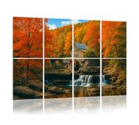 8 Pack Acoustic Foam Panels Sound Proofing Panels Glade Creek Grist Mill nostalgia blazing autumn colors West Acoustic Wall Panel Soundproofing for Livingroom Nursery Room 48"x32" Home Decor