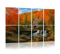 8 Pack Acoustic Foam Panels Sound Proofing Panels Glade Creek Grist Mill nostalgia blazing autumn colors West Acoustic Wall Panel Soundproofing for Livingroom Nursery Room Decor