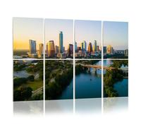 8 Pack Acoustic Foam Panels Sound Proofing Panels Golden Austin Texas sunset Cityscape Acoustic Wall Panel Soundproofing for Livingroom Nursery Room 48"x32" Home Decor
