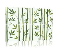 8 Pack Acoustic Foam Panels Sound Proofing Panels Green bamboo seamless white Tropical nature textile print Acoustic Wall Panel Soundproofing for Livingroom Nursery Room 48"x32" Home Decor