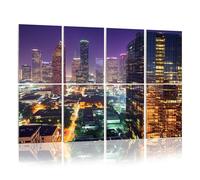 8 Pack Acoustic Foam Panels Sound Proofing Panels Houston Texas Skyline Acoustic Wall Panel Soundproofing for Livingroom Nursery Room 48"x32" Home Decor
