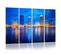 8 Pack Acoustic Foam Panels Sound Proofing Panels Jacksonville Florida city skyline s River building Acoustic Wall Panel Soundproofing for Livingroom Nursery Room 48"x32" Home Decor
