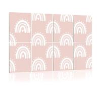8 Pack Acoustic Foam Panels Sound Proofing Panels Kids hand drawn seamless pink pastel rainbows Summer for Acoustic Wall Panel Soundproofing for Livingroom Nursery Room 48"x32" Home Decor