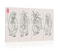 8 Pack Acoustic Foam Panels Sound Proofing Panels Korean Painting set ink drawn Men Acoustic Wall Panel Soundproofing for Livingroom Nursery Room 48"x32" Home Decor