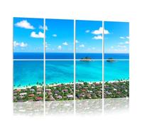 8 Pack Acoustic Foam Panels Sound Proofing Panels Lanikai Beach as seen from above Kailua Oahu Hawaii Acoustic Wall Panel Soundproofing for Livingroom Nursery Room 48"x32" Home Decor
