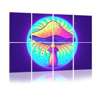 8 Pack Acoustic Foam Panels Sound Proofing Panels Magic mushrooms Psychedelic hallucination Vibrant 60s hippie Acoustic Wall Panel Soundproofing for Livingroom Nursery Room 48"x32" Home Decor
