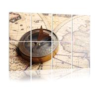 8 Pack Acoustic Foam Panels Sound Proofing Panels Magnetic compass sundial vintage world map Travel geography Acoustic Wall Panel Soundproofing for Livingroom Nursery Room 48"x32" Home Decor