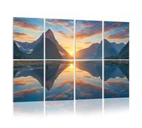 8 Pack Acoustic Foam Panels Sound Proofing Panels Milford Sound fiord Fiordland national park New Zealand Acoustic Wall Panel Soundproofing for Livingroom Nursery Room 48"x32" Home Decor