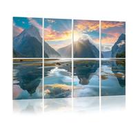 8 Pack Acoustic Foam Panels Sound Proofing Panels Milford Sound fiord Fiordland national park New Zealand Acoustic Wall Panel Soundproofing for Livingroom Nursery Room 48"x32" Home Decor