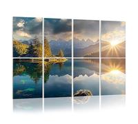8 Pack Acoustic Foam Panels Sound Proofing Panels Misty summer morning Eibsee lake German Alps Acoustic Wall Panel Soundproofing for Livingroom Nursery Room 48"x32" Home Decor