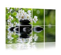 8 Pack Acoustic Foam Panels Sound Proofing Panels Modern Contemporary Zen Bamboo Green Stacked Black Stones Acoustic Wall Panel Soundproofing for Livingroom Nursery Room 48"x32" Home Decor