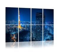 8 Pack Acoustic Foam Panels Sound Proofing Panels Night urban skyline Tokyo Tower Acoustic Wall Panel Soundproofing for Livingroom Nursery Room 48"x32" Home Decor
