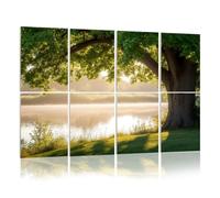 8 Pack Acoustic Foam Panels Sound Proofing Panels Oak Tree Full Leaf Summer Standing Alone River Sunlight Mist Acoustic Wall Panel Soundproofing for Livingroom Nursery Room 48"x32" Home Decor