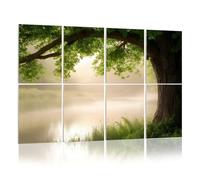 8 Pack Acoustic Foam Panels Sound Proofing Panels Oak Tree Full Leaf Summer Standing Alone River Sunlight Acoustic Wall Panel Soundproofing for Livingroom Nursery Room 48"x32" Home Decor