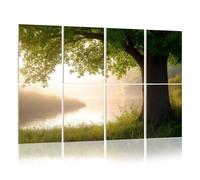 8 Pack Acoustic Foam Panels Sound Proofing Panels Oak Tree Full Leaf Summer Standing Alone Water Fog Sunlight Acoustic Wall Panel Soundproofing for Livingroom Nursery Room 48"x32" Home Decor