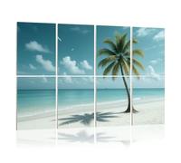 8 Pack Acoustic Foam Panels Sound Proofing Panels Ocean Beach Coastal Seascape Mint Green Tropical Turquoise Acoustic Wall Panel Soundproofing for Livingroom Nursery Room 48"x32" Home Decor