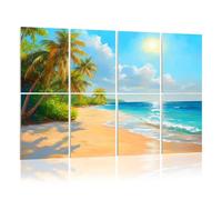 8 Pack Acoustic Foam Panels Sound Proofing Panels Palm Trees Tropical Beach Vacation Tropical Palm Trees Acoustic Wall Panel Soundproofing for Livingroom Nursery Room 48"x32" Home Decor