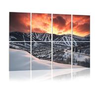 8 Pack Acoustic Foam Panels Sound Proofing Panels park city fiery sunset utah landscapes pictures Acoustic Wall Panel Soundproofing for Livingroom Nursery Room 48"x32" Home Decor