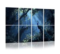 8 Pack Acoustic Foam Panels Sound Proofing Panels Peacocks Walk Forest Beautiful Wall Art Animal Pictures Home Acoustic Wall Panel Soundproofing for Livingroom Nursery Room 48"x32" Home Decor