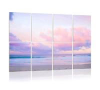 8 Pack Acoustic Foam Panels Sound Proofing Panels pretty pastel colour sky pink purple blue fluffy cloud beach Acoustic Wall Panel Soundproofing for Livingroom Nursery Room 48"x32" Home Decor