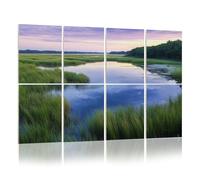 8 Pack Acoustic Foam Panels Sound Proofing Panels Reflective South Lowcountry Marsh Scene Sunset ACE Basin Acoustic Wall Panel Soundproofing for Livingroom Nursery Room 48"x32" Home Decor