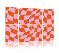 8 Pack Acoustic Foam Panels Sound Proofing Panels Retro Groovy Wavy Psychedelic Checkerboard Check Y2K 90s Acoustic Wall Panel Soundproofing for Livingroom Nursery Room 48"x32" Home Decor