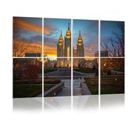 8 Pack Acoustic Foam Panels Sound Proofing Panels salt lake city sunset water pictures royalty Acoustic Wall Panel Soundproofing for Livingroom Nursery Room 48"x32" Home Decor