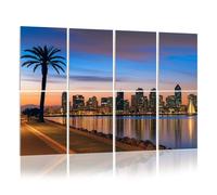 8 Pack Acoustic Foam Panels Sound Proofing Panels San Diego downtown skyline palm tree dawn Acoustic Wall Panel Soundproofing for Livingroom Nursery Room 48"x32" Home Decor