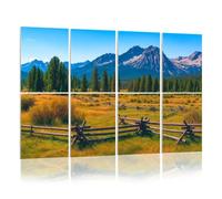 8 Pack Acoustic Foam Panels Sound Proofing Panels Sawtooth Mountains ranch land rail fence Stanley Idaho ID Acoustic Wall Panel Soundproofing for Livingroom Nursery Room 48"x32" Home Decor