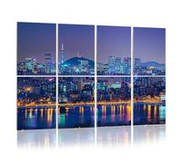 8 Pack Acoustic Foam Panels Sound Proofing Panels Seoul South Korea Skyline Acoustic Wall Panel Soundproofing for Livingroom Nursery Room 48"x32" Home Decor