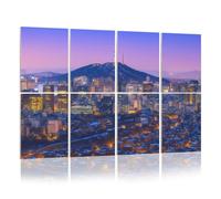 8 Pack Acoustic Foam Panels Sound Proofing Panels Seoul South Korea Skyline Acoustic Wall Panel Soundproofing for Livingroom Nursery Room 48"x32" Home Decor