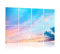 8 Pack Acoustic Foam Panels Sound Proofing Panels Sky pink blue colors effect light pastel colored sunset Acoustic Wall Panel Soundproofing for Livingroom Nursery Room 48"x32" Home Decor
