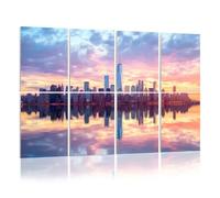 8 Pack Acoustic Foam Panels Sound Proofing Panels Skyline World Trade Center building twilight Acoustic Wall Panel Soundproofing for Livingroom Nursery Room 48"x32" Home Decor