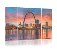 8 Pack Acoustic Foam Panels Sound Proofing Panels St Louis downtown city skyline Acoustic Wall Panel Soundproofing for Livingroom Nursery Room 48"x32" Home Decor