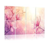 8 Pack Acoustic Foam Panels Sound Proofing Panels Stained Glass Pink Floral Rainbow Sun Blocking Magnolia Acoustic Wall Panel Soundproofing for Livingroom Nursery Room 48"x32" Home Decor