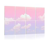 8 Pack Acoustic Foam Panels Sound Proofing Panels sun cloud pastel colored cloudscape s Acoustic Wall Panel Soundproofing for Livingroom Nursery Room 48"x32" Home Decor