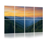 8 Pack Acoustic Foam Panels Sound Proofing Panels Sunrise Landscape Great Smoky Mountains National Park Acoustic Wall Panel Soundproofing for Livingroom Nursery Room 48"x32" Home Decor