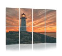8 Pack Acoustic Foam Panels Sound Proofing Panels Sunset Lighthouse Peggy s Cove Halifax Nova Scotia Acoustic Wall Panel Soundproofing for Livingroom Nursery Room 48"x32" Home Decor