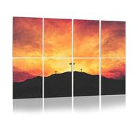 8 Pack Acoustic Foam Panels Sound Proofing Panels Three Christian Easter Crosses Hill Calvary Colorful Clouds Acoustic Wall Panel Soundproofing for Livingroom Nursery Room 48"x32" Home Decor
