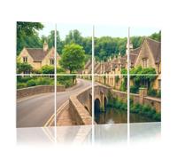 8 Pack Acoustic Foam Panels Sound Proofing Panels Traditional Cotswold village England Acoustic Wall Panel Soundproofing for Livingroom Nursery Room 48"x32" Home Decor