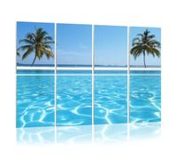 8 Pack Acoustic Foam Panels Sound Proofing Panels Tropical Paradise Beach Coconut Palm Tree Sea Coast Nature Acoustic Wall Panel Soundproofing for Livingroom Nursery Room 48"x32" Home Decor