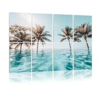 8 Pack Acoustic Foam Panels Sound Proofing Panels Tropical Paradise Beach Coconut Palm Tree Sea Coast Nature Acoustic Wall Panel Soundproofing for Livingroom Nursery Room 48"x32" Home Decor