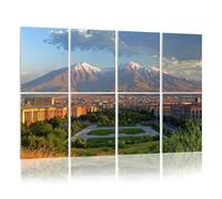 8 Pack Acoustic Foam Panels Sound Proofing Panels view city yerevan capital armenia two peaks Acoustic Wall Panel Soundproofing for Livingroom Nursery Room 48"x32" Home Decor