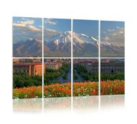 8 Pack Acoustic Foam Panels Sound Proofing Panels view city yerevan capital armenia two peaks Acoustic Wall Panel Soundproofing for Livingroom Nursery Room 48"x32" Home Decor