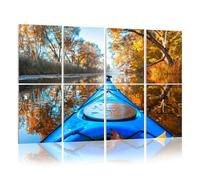 8 Pack Acoustic Foam Panels Sound Proofing Panels View from blue kayak river banks autumnal yellow leaves trees fall Acoustic Wall Panel Soundproofing for Livingroom Nursery Room 48"x32" Home Decor