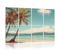 8 Pack Acoustic Foam Panels Sound Proofing Panels Vintage Tropical Palm Trees Beach Abstract Foliage Acoustic Wall Panel Soundproofing for Livingroom Nursery Room 48"x32" Home Decor
