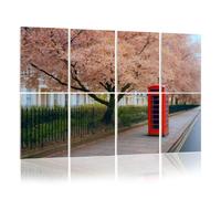 8 Pack Acoustic Foam Panels Sound Proofing red telephone booth street London under blossoming trees Acoustic Wall Panel Soundproofing for Livingroom Nursery Room 120x80cm Home Decor